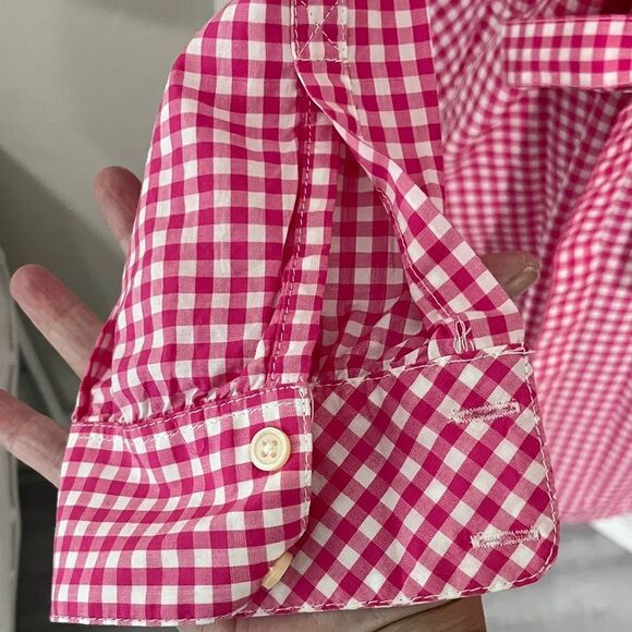 GAP Pink Checkered Long Sleeve Dress - Picture 6 of 13